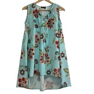 Vision Womens Mint Floral Sleeveless Blouse Size Small NWT